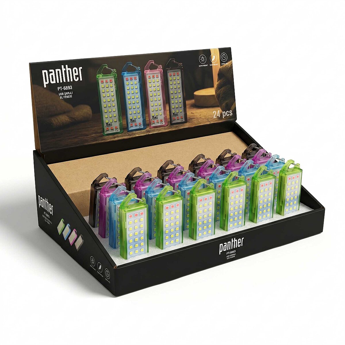 PANTHER PT-6893 USB ŞARJLI EL FENERİ